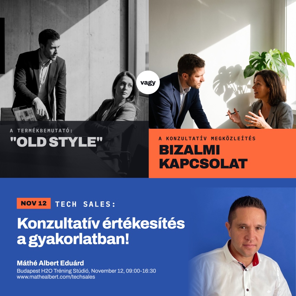Tech Sales – konzultatív értékesítési tréning, Budapest